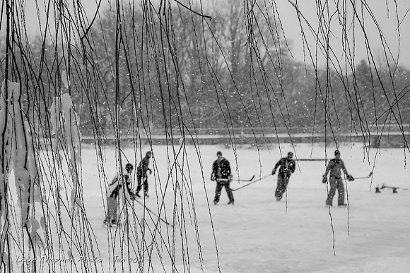 Hockey on Toogood Pond.