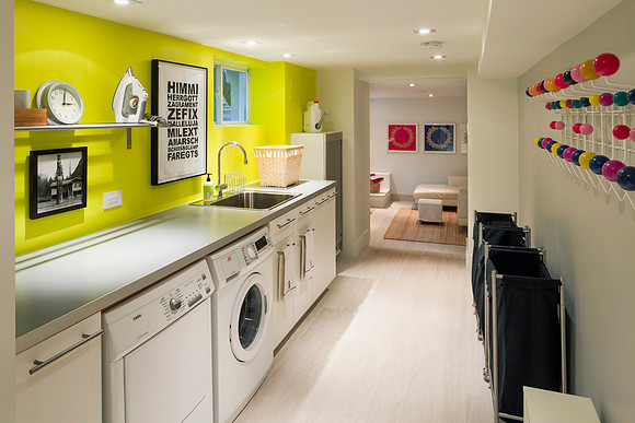 Modern laundry room.