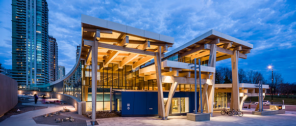 Toronto Library Architecture at Dusk