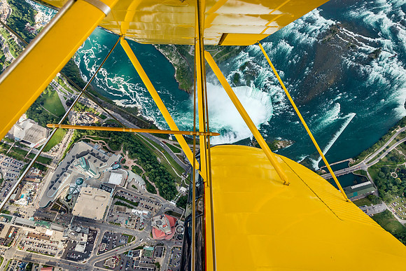 Over Niagara Falls in a Biplane.