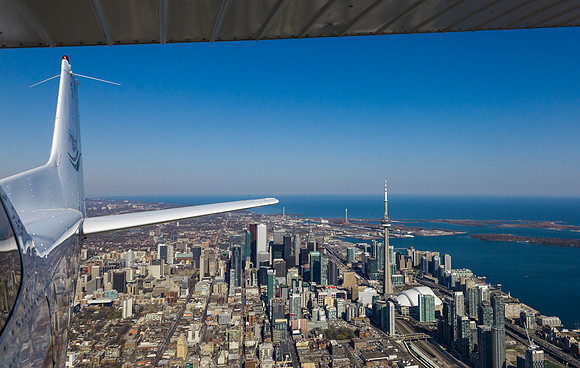 Downtown Toronto Aerial Cessna